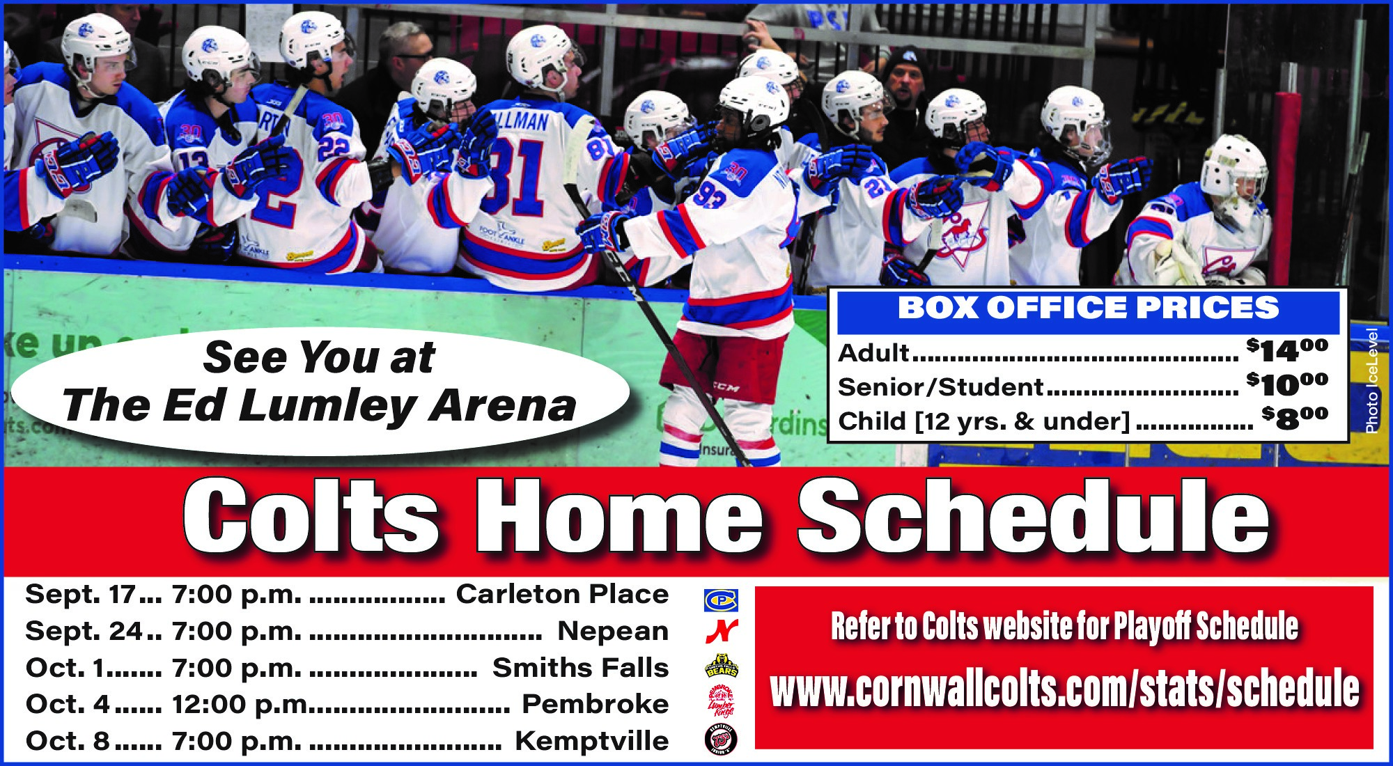 Colts Home Schedule 2026 Cornwall
